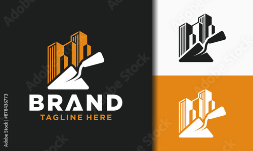 Cement Spatula Building Logo Vector Illustration