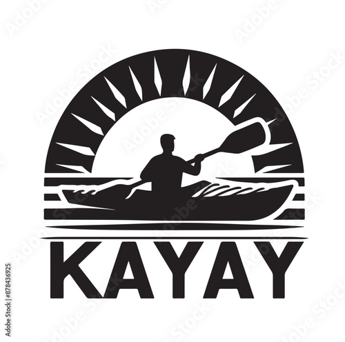 Kayak logo silhouettes vector illustration 