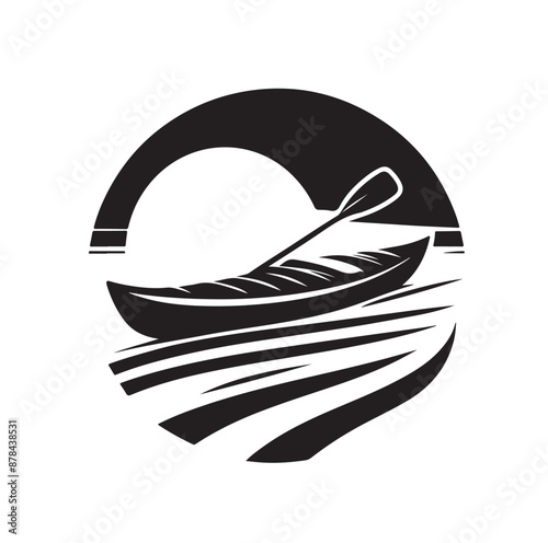 Kayak logo silhouettes vector illustration 