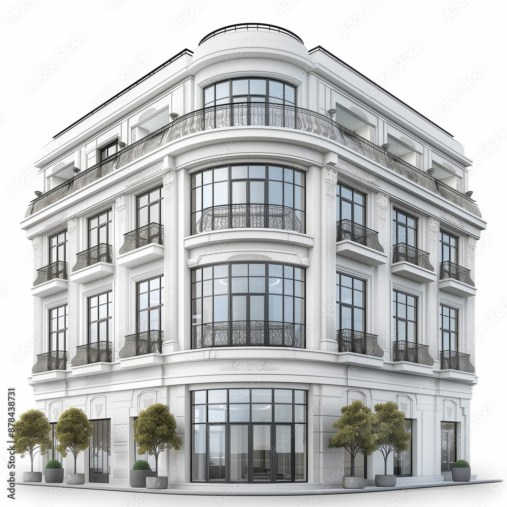 Fototapeta premium A graceful building displayed on a white backdrop
