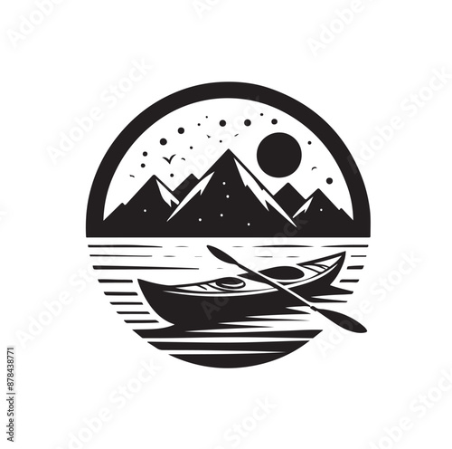 Kayak logo silhouettes vector illustration 