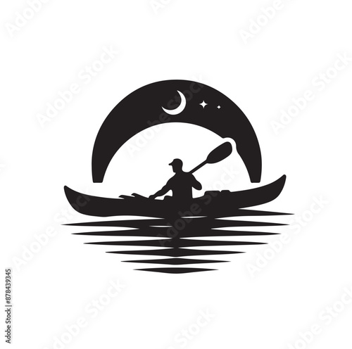 Kayak logo silhouettes vector illustration 