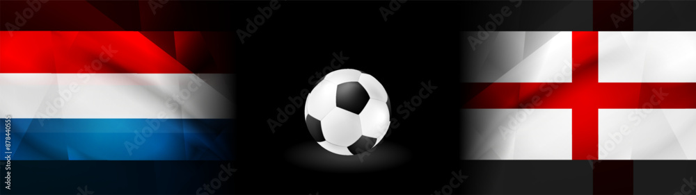 Obraz premium European Football semi-final between The Netherlands and England. Vector sport design
