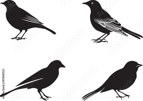 Wallpaper Mural Birds silhouette vector bundle Torontodigital.ca