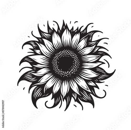 Sunflowers Silhouette vector illustration