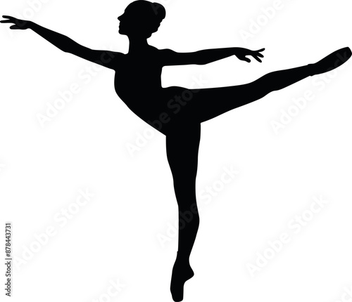 Ballerina Arabesque SVG Cut File for Cricut and Silhouette, EPS Vector, DXF , PNG , JPEG , Zip Folder