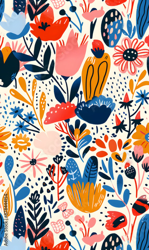 2D illustrator doodle tile patterns with cute graphic designs