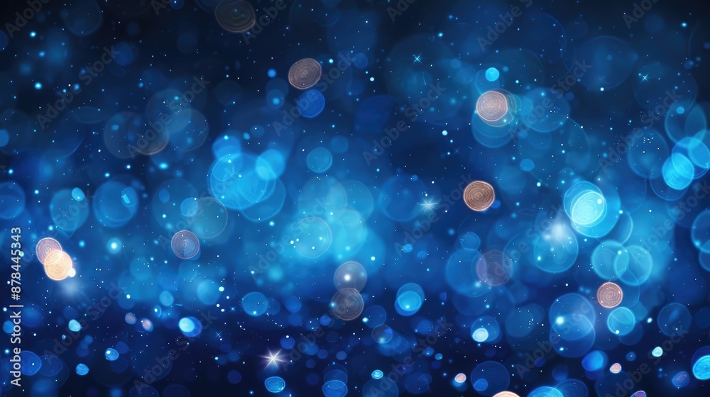 Bright blue bokeh background with shimmering lights Bright blue bokeh background with shimmering lights