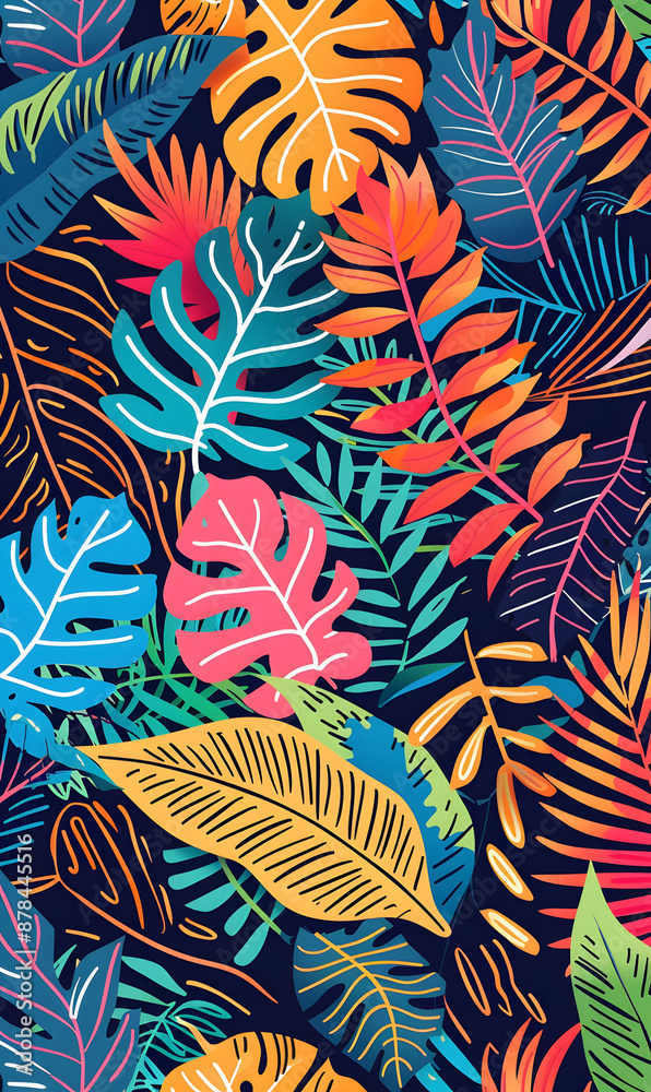 2D illustrator doodle tile patterns with cute graphic designs
