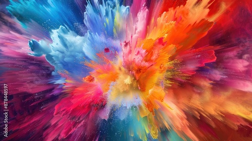 Wallpaper Mural Colorful paint explosion, capturing the dynamic and energetic burst of colors Torontodigital.ca