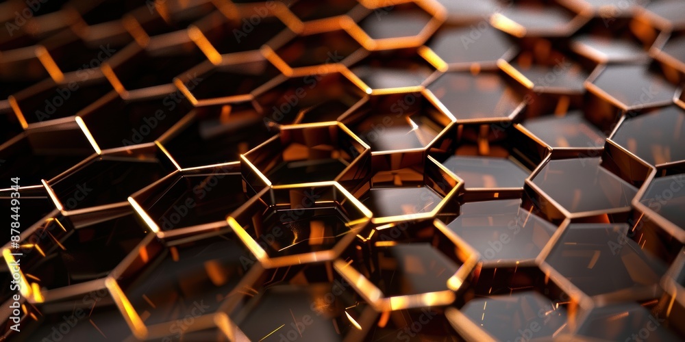 Abstract Golden Honeycomb Pattern Abstract Golden Honeycomb Pattern