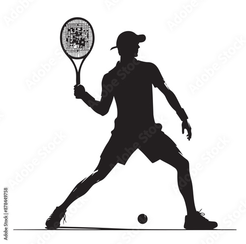 A tennis player silhouette vector illustration