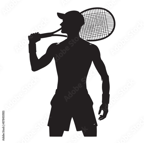 A tennis player silhouette vector illustration