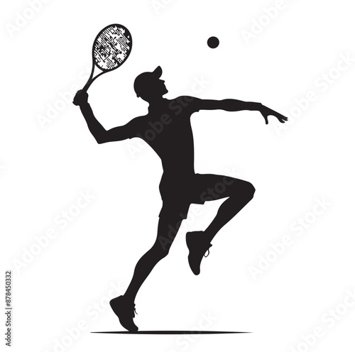 A tennis player silhouette vector illustration