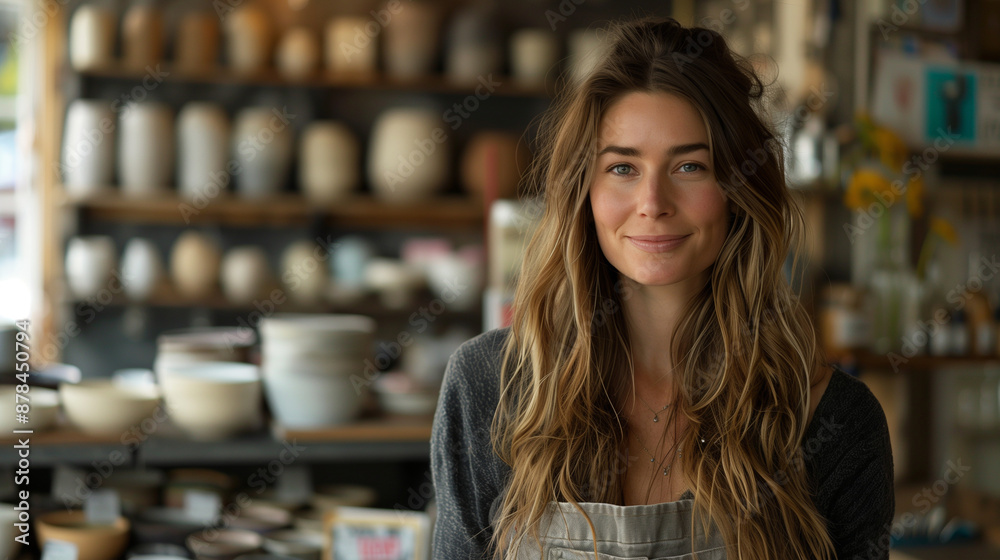 A woman entrepreneur owning a ceramics studio A woman entrepreneur owning a ceramics studio