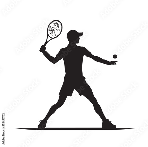 A tennis player silhouette vector illustration