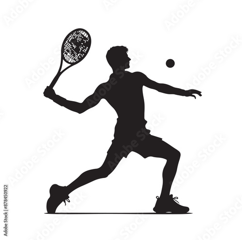 A tennis player silhouette vector illustration photo