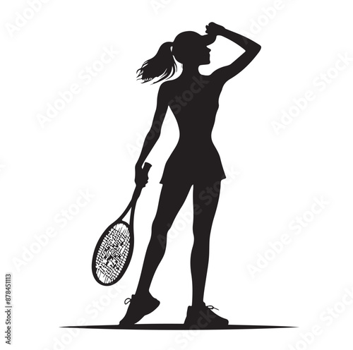 A tennis player silhouette vector illustration