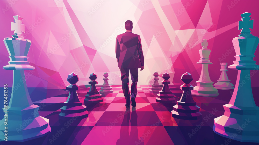 Businessman with chess board game strategy. Planning a successful business competition and strategy. The concept of leadership and organizational management. Businessman with chess board game strategy. Planning a successful business competition and strategy. The concept of leadership and organizational management.