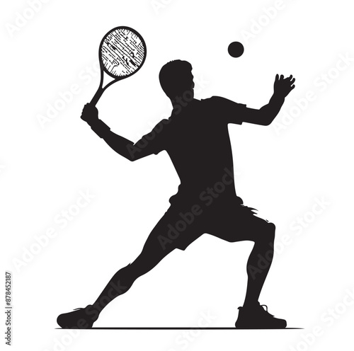 A tennis player silhouette vector illustration