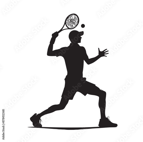A tennis player silhouette vector illustration