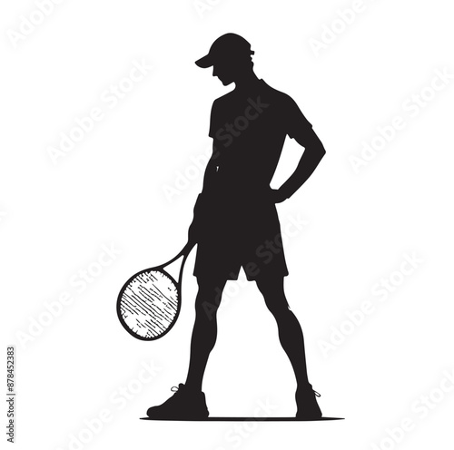 A tennis player silhouette vector illustration