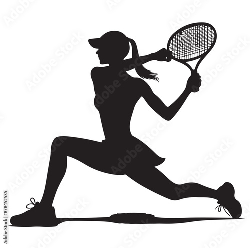 A tennis player silhouette vector illustration