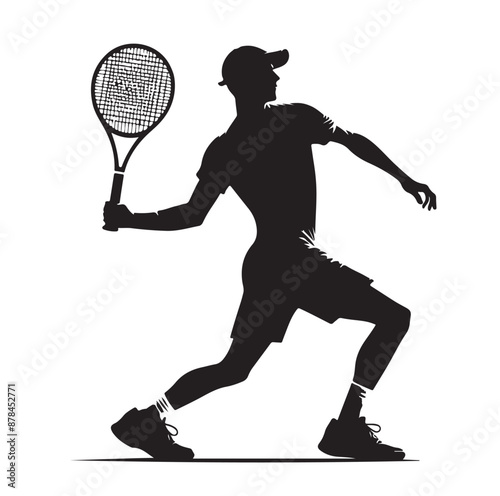 A tennis player silhouette vector illustration