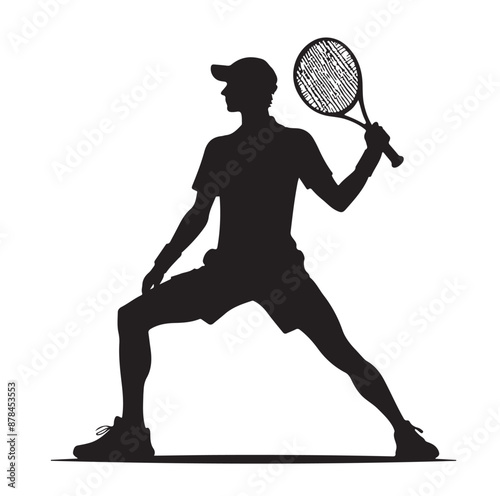 A tennis player silhouette vector illustration
