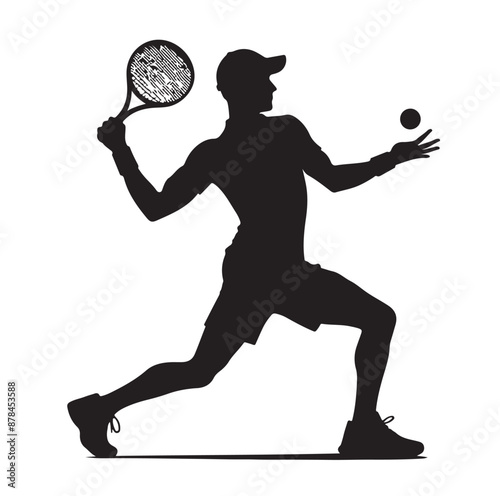 A tennis player silhouette vector illustration photo