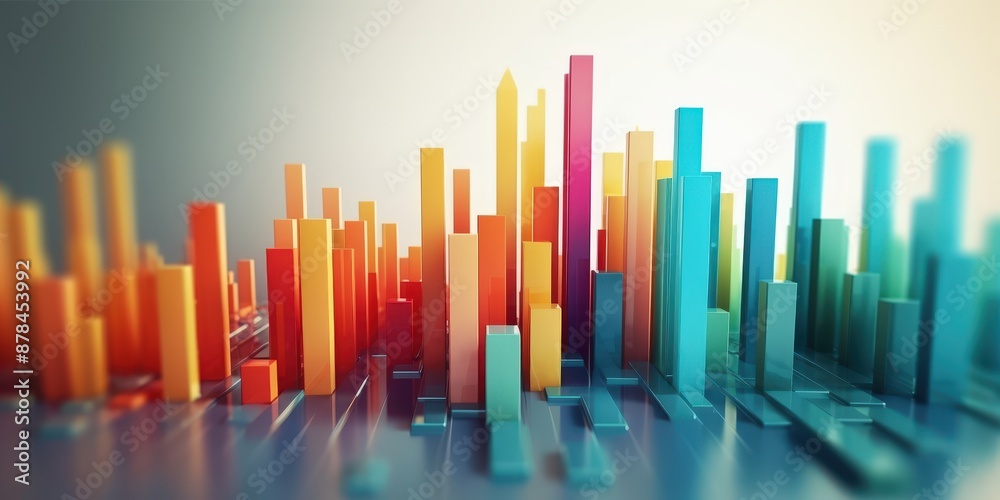 Abstract Cityscape with Colorful Towers Abstract Cityscape with Colorful Towers