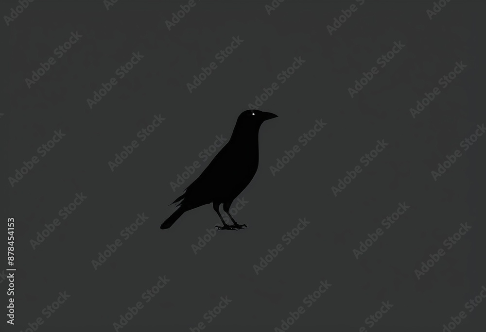 Fototapeta premium Graceful Crow Silhouette: Vector Graphic for Minimalist Projects