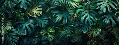 Tropical Leaves in Lush Green Tones
