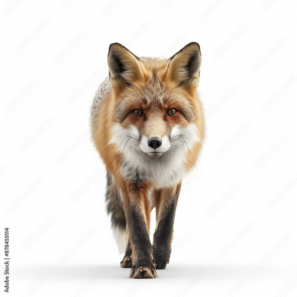 Fototapeta premium Close-up of a fox on a white backdrop