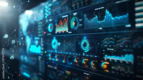 futuristic dashboard for a data analytics