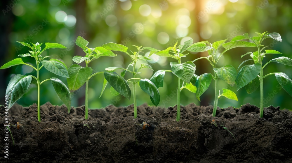 Green Pepper Bushes: Organic Vegetable Farm Banner - Concept of Agriculture Green Pepper Bushes: Organic Vegetable Farm Banner - Concept of Agriculture