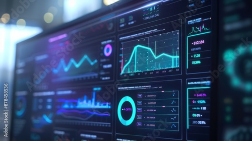 futuristic dashboard for a data analytics