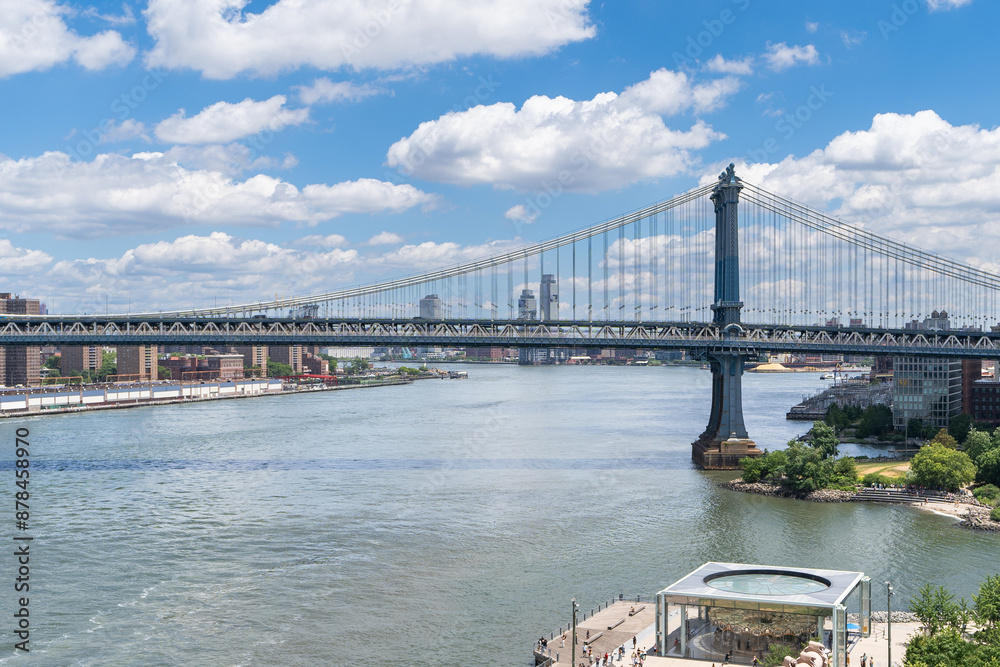 Fototapeta premium New york city, Manhattan bridge panoramic view
