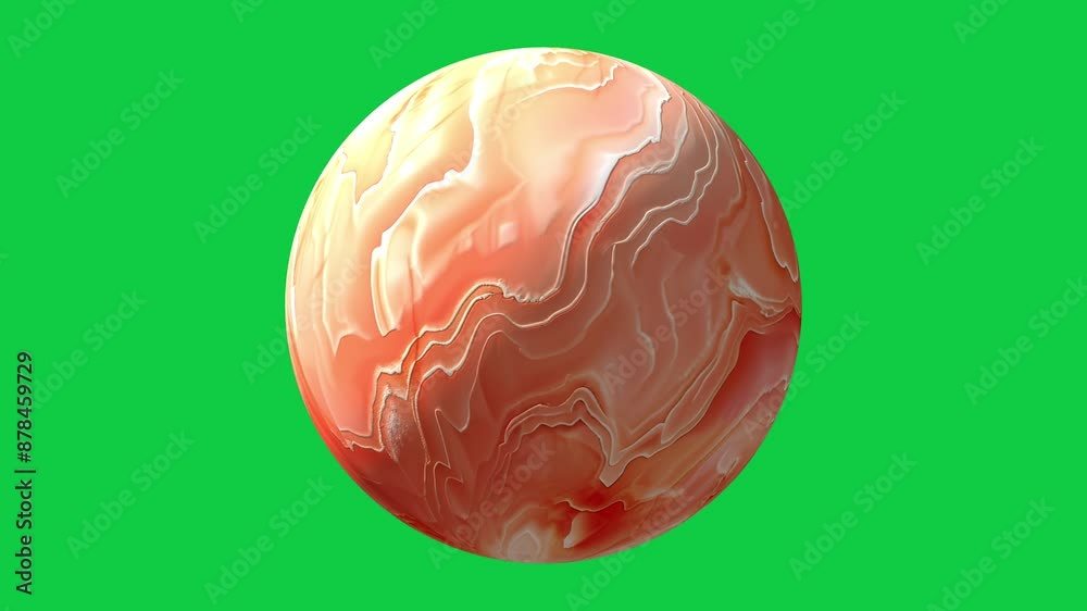 beautiful peach color abstract unknown planet rotation seamless looping animation on chroma key background beautiful peach color abstract unknown planet rotation seamless looping animation on chroma key background