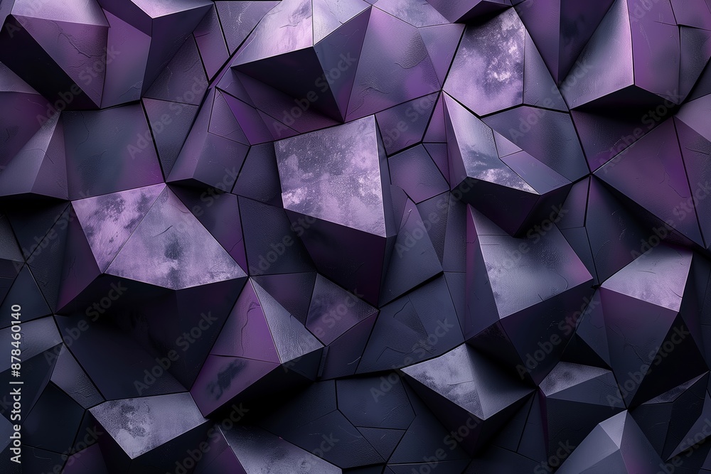 Abstract Geometric 3D Design: Dark Shades, Metallic Shine