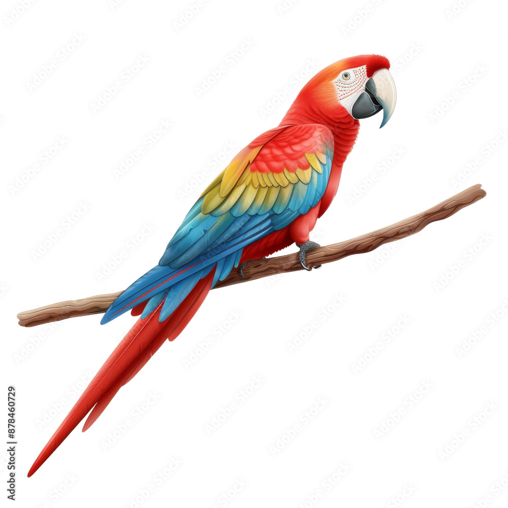 Fototapeta premium A colorful parrot is perched on a branch