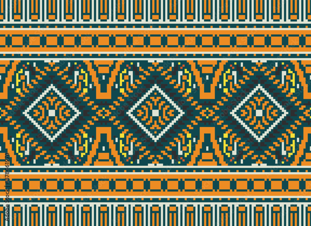 Geometric seamless pattern ornament illustration background print design. Backdrop seamless Native Embroidery Design for carpet, wallpaper. Geometric seamless pattern ornament illustration background print design. Backdrop seamless Native Embroidery Design for carpet, wallpaper.