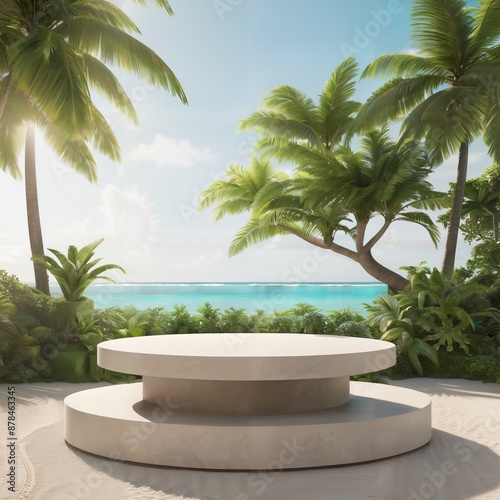 Modern Tropical Product Display with Ocean View © CHAKRIYA