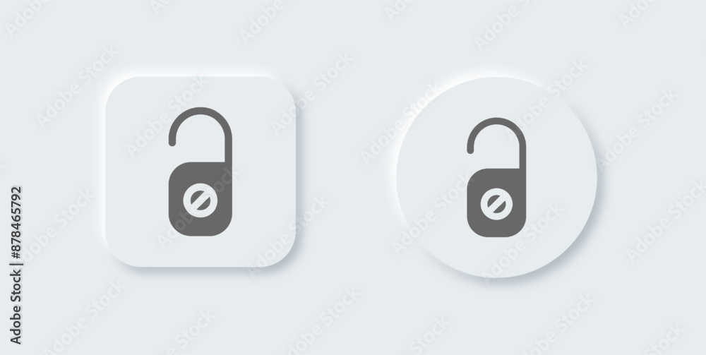 Do not disturb solid icon in neomorphic design style. Private signs vector illustration. Do not disturb solid icon in neomorphic design style. Private signs vector illustration.