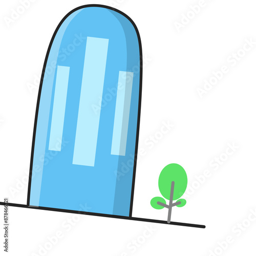 Cute Building Flat Icon Illustration  photo