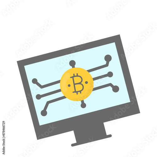 Cute Cryptocurrency Flat Icon Illustration  photo