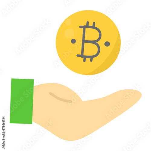 Cute Cryptocurrency Flat Icon Illustration  photo