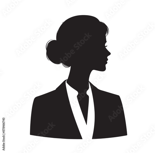 business woman black silhouette vector illustration 