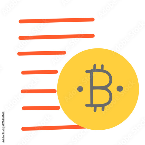 Cute Cryptocurrency Flat Icon Illustration  photo