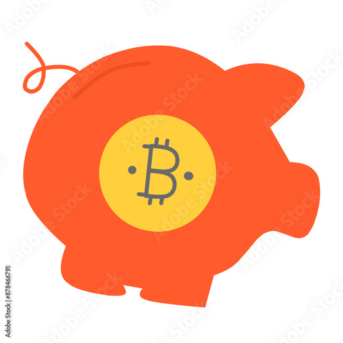 Cute Cryptocurrency Flat Icon Illustration  photo